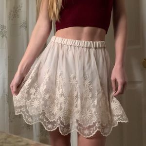 Ivory High Waisted Skirt